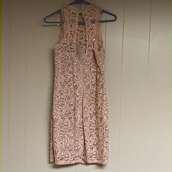 MY MICHELLE Beautiful Pink Lace & Sequin Cocktail Dress - Picture 2 of 5